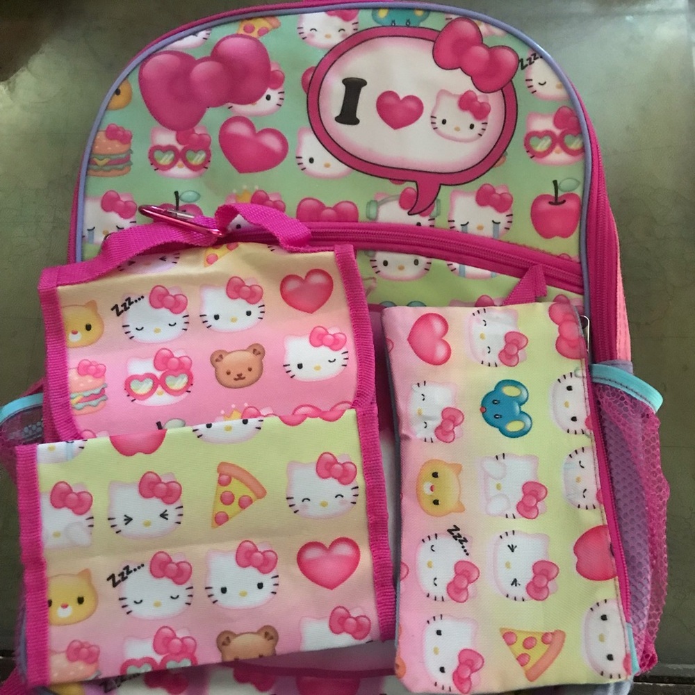 Hello Kitty Backpack (w/ lunchbox and pencil case)
